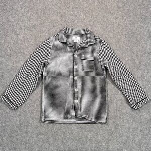 Petite Plume Unisex Kids Black White Houndstooth Pajama Shirt Youth Size 8